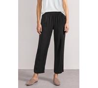 Stoffhose STREET ONE, Damen, Gr. 38, Länge 26, schwarz, Stoff, 100% Viskose, unifarben, loose fit knöchelfrei, Hosen Stoffhose, mit Wide Legs (35603961-38) schwarz