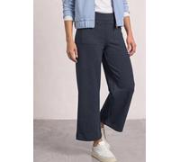Stoffhose STREET ONE, Damen, Gr. 38, Länge 26, schwarzest blau meliert, Stoff, 73% Polyester, 24% Viskose, 3% Elasthan, unifarben, normal 7/8-Länge, Hosen Stoffhose, mit Wide Legs (43522131-38) schwar