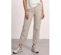 Stoffhose STREET ONE, Damen, Gr. 38, Länge 28, clay sand, Web, 98% Baumwolle, 2% Elasthan, unifarben, straight fit knöchelfrei, Hosen Stoffhose, im Cargo-Style (22998933-38) clay sand
