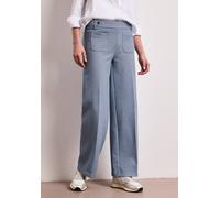 Stoffhose STREET ONE, Damen, Gr. 38, Länge 28, hushed blau, Stoff, 80% Polyester, 16% Viskose, 4% Elasthan, unifarben, comfort fit knöchelfrei, Hosen Stoffhose, Middle Waist (87901518-38) hushed blau