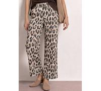 Stoffhose STREET ONE, Damen, Gr. 38, Länge 30, beige (timeless beige), Stoff, 75% Viskose, 22% Nylon, 3% Leinen, comfort fit lang, Hosen Stoffhose, mit Gürtel (96297705-38) timeless beige