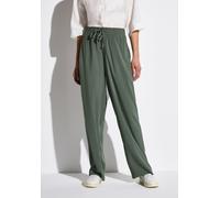 Stoffhose STREET ONE, Damen, Gr. 38, Länge 30, grün (muse grün), Stoff, 100% Viskose, unifarben, loose fit normal, Hosen Stoffhose, Elastikbund mit Tunnelzug (21854646-38) muse grün