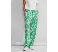 Stoffhose STREET ONE, Damen, Gr. 38, Länge 30, grün (soft grass grün), Stoff, 100% Viskose, gemustert, weit lang, Hosen Stoffhose, High Waist (20830407-38) soft grass grün