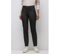 Stoffhose STREET ONE, Damen, Gr. 38, Länge 30, schwarzest braun, Stoff, 88% Polyamid, 12% Elasthan, unifarben, comfort fit knöchellang, Hosen Stoffhose, Middle Waist (25434258-38) schwarzest braun