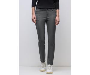 Stoffhose STREET ONE, Damen, Gr. 38, Länge 30, storm grau, Stoff, 88% Polyamid, 12% Elasthan, unifarben, comfort fit knöchellang, Hosen Stoffhose, Middle Waist (67796665-38) storm grau