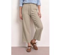 Stoffhose STREET ONE, Damen, Gr. 40, Länge 26, beige (cobble stone), Web, 100% Baumwolle, unifarben, loose fit 7/8-Länge, Hosen Stoffhose, in 7/8-Länge (22472963-40) cobble stone