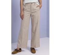Stoffhose STREET ONE, Damen, Gr. 40, Länge 26, beige (fading sand), Web, Obermaterial: 73% Polyester, 22% Viskose, 5% Elasthan. Futter: 100% Polyester, meliert, 7/8-Länge, Hosen Stoffhose, im Melange-
