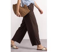 Stoffhose STREET ONE, Damen, Gr. 40, Länge 26, braun (espresso braun), Stoff, 100% Viskose, unifarben, loose fit knöchelfrei, Hosen Stoffhose, mit Wide Legs (54074531-40) espresso braun