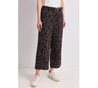 Stoffhose STREET ONE, Damen, Gr. 40, Länge 26, braun (molten earth), Stoff, 100% Viskose, gemustert, comfort fit 7/8-Länge, Hosen Stoffhose, mit Wide Legs (30853805-40) molten earth