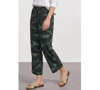 Stoffhose STREET ONE, Damen, Gr. 40, Länge 26, deep bound grün, Stoff, 100% Viskose, gemustert, loose fit 7/8-Länge, Hosen Stoffhose, mit Wide Legs (21983722-40) deep bound grün