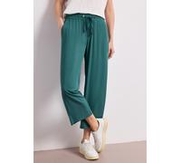 Stoffhose STREET ONE, Damen, Gr. 40, Länge 26, grün (mediterra grün), Stoff, 100% Viskose, unifarben, loose fit 7/8-Länge, Hosen Stoffhose, mit Wide Legs (82617956-40) mediterra grün