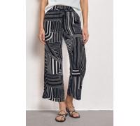 Street One Stoffhose High Waist Culotte gemustert 7/8-Länge Loose Fit 100% Viskose Größe 40