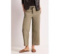 Stoffhose STREET ONE, Damen, Gr. 40, Länge 26, silent sand, Web, 57% Baumwolle, 42% Polyester, 1% Elasthan, gestreift, loose fit 7/8-Länge, Hosen Stoffhose, High Waist (77158512-40) silent sand