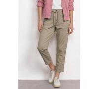 Stoffhose STREET ONE, Damen, Gr. 40, Länge 28, beige (safari beige), Web, 98% Baumwolle, 2% Elasthan, unifarben, comfort fit knöchelfrei, Hosen Stoffhose, aus Baumwolle mit Stretchanteil (32782818-40)