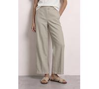 Stoffhose STREET ONE, Damen, Gr. 40, Länge 30, beige (schwarz creamed sand), Strick;Stoff, 62% Polyester, 35% Viskose, 3% Elasthan, Jacquardmuster, comfort fit lang, Hosen Stoffhose, mit Elastikbund (