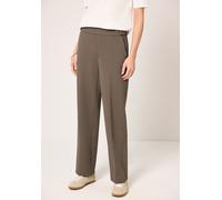 Stoffhose STREET ONE, Damen, Gr. 40, Länge 30, braun (light terra mocha), Stoff, 61% Polyester, 32% Baumwolle, 7% Elasthan, unifarben, straight fit lang, Hosen Stoffhose, mit Elastikbund (12638553-40)