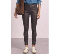 Street One Damen Mid Waist Hose im Slim Fit in Leder-Optik 3818522