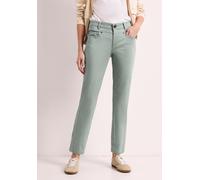 Stoffhose STREET ONE, Damen, Gr. 40, Länge 30, grün (schwarz mint grün), Web, 97% Baumwolle, 3% Elasthan, unifarben, normal normal, Hosen Stoffhose, aus Baumwolle mit Stretchanteil (62299533-40) schwa
