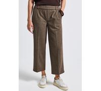 Stoffhose STREET ONE, Damen, Gr. 42, Länge 26, braun (bark braun), Stoff, 70% Polyester, 24% Viskose, 3% Elasthan, 3% Polyamid, unifarben, straight fit 7/8-Länge, Hosen Stoffhose, High Waist (73386641