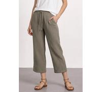 Stoffhose STREET ONE, Damen, Gr. 42, Länge 26, dusky grün, Web, 100% Baumwolle, unifarben, loose fit 7/8-Länge, Hosen Stoffhose, in 7/8-Länge (51999637-42) dusky grün