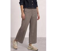 Stoffhose STREET ONE, Damen, Gr. 42, Länge 26, schwarz coffee, Stoff, 82% Polyester, 11% Viskose, 7% Elasthan, unifarben, comfort fit 7/8-Länge, Hosen Stoffhose, High Waist (60339713-42) schwarz coffe