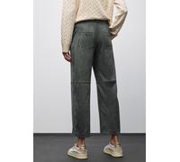 Stoffhose STREET ONE, Damen, Gr. 42, Länge 28, balsam grün, Web, Obermaterial: 88% Polyester, 12% Elasthan, unifarben, straight fit 7/8-Länge, Hosen Stoffhose, Velour - mit Stretch und Eingrifftaschen