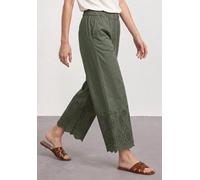 Stoffhose STREET ONE, Damen, Gr. 42, Länge 28, bound grün, Web, 100% Baumwolle, unifarben, loose fit knöchelfrei, Hosen Stoffhose, High Waist (58661564-42) bound grün