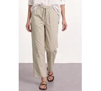 Stoffhose STREET ONE, Damen, Gr. 42, Länge 28, clay sand, Stoff, 66% Baumwolle, 30% Polyester, 4% Elasthan, unifarben, regular fit knöchelfrei, Hosen Stoffhose, Elastikbund mit Tunnelzug (60558643-42)