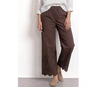 Stoffhose STREET ONE, Damen, Gr. 42, Länge 28, espresso braun, Web, 100% Baumwolle, unifarben, loose fit knöchelfrei, Hosen Stoffhose, High Waist (17363161-42) espresso braun