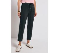 Stoffhose STREET ONE, Damen, Gr. 42, Länge 28, grün (pine grove grün), Stoff, 100% Viskose, unifarben, loose fit knöchelfrei, Hosen Stoffhose, mit seitlichen Einschubtaschen (71770652-42) pine grove g
