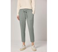 Stoffhose STREET ONE, Damen, Gr. 42, Länge 28, schwarz mint grün, Stoff, 50% Polyester, 46% Baumwolle, 4% Elasthan, unifarben, loose fit knöchelfrei, Hosen Stoffhose, im Loose Fit (94312442-42) schwar