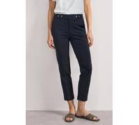 Stoffhose STREET ONE, Damen, Gr. 42, Länge 28, schwarz (schwarzest blau), Web, 52% Baumwolle, 41% Polyester, 7% Elasthan, unifarben, slim fit knöchelfrei, Hosen Stoffhose, im Loose Fit (91018821-42) s