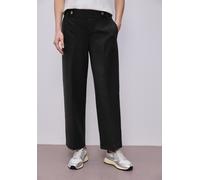 Stoffhose STREET ONE, Damen, Gr. 42, Länge 28, schwarz, Stoff, 65% Viskose, 30% Nylon, 5% Elasthan, unifarben, comfort fit normal, Hosen Stoffhose, mit Wide Legs (51734528-42) schwarz