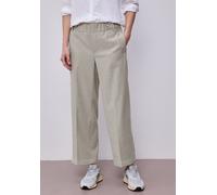 Stoffhose STREET ONE, Damen, Gr. 42, Länge 28, smoke beige, Web, 54% Baumwolle, 40% Viskose, 6% Elasthan, unifarben, comfort fit normal, Hosen Stoffhose, High Waist (35817418-42) smoke beige