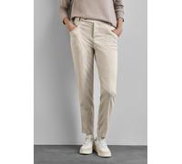 Stoffhose STREET ONE, Damen, Gr. 42, Länge 28, weiß (lucid weiß), Stoff, 76% Polyester, 16% Viskose, 5% Polyamid, 3% Elasthan, unifarben, casual, normal normal, Hosen, High Waist (31351550-42) lucid w