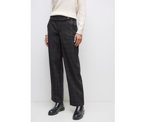 Stoffhose STREET ONE, Damen, Gr. 42, Länge 30, anthrazit melange, Stoff, 80% Polyester, 16% Viskose, 4% Elasthan, kariert, straight fit normal, Hosen Stoffhose, kariert (59647459-42) anthrazit melange