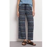 Stoffhose STREET ONE, Damen, Gr. 42, Länge 30, blau (frozen wave), Stoff, 88% Viskose, 12% Polyamid, bedruckt, regular fit normal, Hosen Stoffhose, High Waist (12548954-42) frozen wave