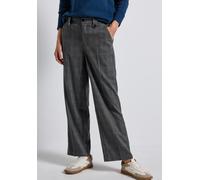 Stoffhose STREET ONE, Damen, Gr. 42, Länge 30, schwarz, Stoff, 64% Polyester, 33% Viskose, 3% Elasthan, kariert, casual, comfort fit lang, Hosen, High Waist (13543759-42) schwarz