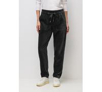 Stoffhose STREET ONE, Damen, Gr. 42, Länge 30, schwarz, Web, 60% Baumwolle, 38% Polyester, 2% Elasthan, unifarben, comfort fit normal, Hosen Stoffhose, Elastikbund mit Tunnelzug (42987335-42) schwarz