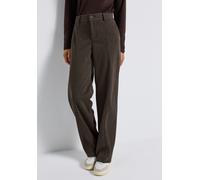 Stoffhose STREET ONE, Damen, Gr. 42, Länge 32, deep roast braun, Web, Obermaterial: 73% Polyester, 24% Viskose, 3% Elasthan. Futter: 100% Polyester, Nadelstreifen, straight fit lang, Hosen Stoffhose,