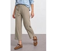 Stoffhose STREET ONE, Damen, Gr. 44, Länge 26, beige (buff grau), Web, 100% Baumwolle, unifarben, loose fit 7/8-Länge, Hosen Stoffhose, in 7/8-Länge (89848368-44) buff grau