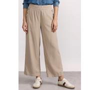 Stoffhose STREET ONE, Damen, Gr. 44, Länge 26, beige (sepia sand), Stoff, 100% Viskose, unifarben, loose fit knöchelfrei, Hosen Stoffhose, mit Wide Legs (14464242-44) sepia sand