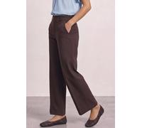 Stoffhose STREET ONE, Damen, Gr. 44, Länge 26, braun (ruby vine), Stoff, 61% Viskose, 32% Polyamid, 7% Elasthan, unifarben, comfort fit 7/8-Länge, Hosen Stoffhose, mit Wide Legs (92232032-44) ruby vin