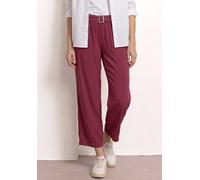 Stoffhose STREET ONE, Damen, Gr. 44, Länge 26, truffle rot, Stoff, 100% Viskose, unifarben, comfort fit 7/8-Länge, Hosen Stoffhose, mit Gürtel (62580556-44) truffle rot