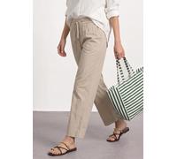 Stoffhose STREET ONE, Damen, Gr. 44, Länge 28, beige (clay sand (länge 28)), Web, Obermaterial: 66% Baumwolle, 30% Polyester, 4% Elasthan, unifarben, straight fit lang, Hosen Stoffhose, Sommerhose mit