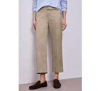 Stoffhose STREET ONE, Damen, Gr. 44, Länge 28, safari beige, Web, 67% Baumwolle, 30% Polyester, 3% Elasthan, unifarben, comfort fit knöchelfrei, Hosen Stoffhose, Middle Waist (76424562-44) safari beig