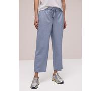 Stoffhose STREET ONE, Damen, Gr. 44, Länge 28, country blau meliert, Stoff, 46% Polyester, 29% Polyamid, 15% Viskose, 10% Elasthan, unifarben, loose fit knöchelfrei, Hosen Stoffhose, im Joggstyle (596