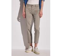 Stoffhose STREET ONE, Damen, Gr. 44, Länge 28, grau (vintage stone), Web, 97% Baumwolle, 3% Elasthan, unifarben, slim fit normal, Hosen Stoffhose, aus Baumwolle mit Stretchanteil (34771045-44) vintage