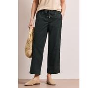 Paperbag-Hose STREET ONE, Damen, Gr. 44, Länge 28, pine grove grün, Web, Obermaterial: 98% Baumwolle, 2% Elasthan, unifarben, loose fit knöchelfrei, Hosen Paperbag-Hose, mit elastischem Bund (31068357