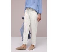 Street One Frauen High Waist Barrel Leg Hose im Casual Fit in Weiß, Gr: 44